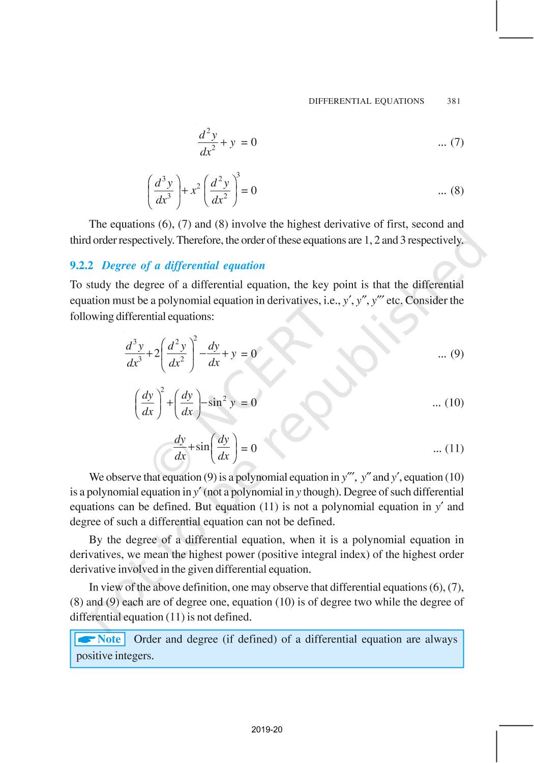 Differential Equations - NCERT Book Of Class 12 Mathematics Part II